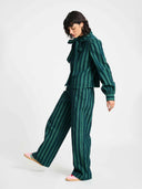 Gestreepte blouse met strik denim striped