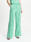 Groene wide leg broek palm green