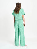 Groene wide leg broek palm green
