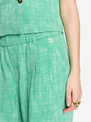 Groene wide leg broek palm green