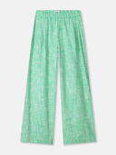 Groene wide leg broek palm green