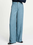 Licht blauwe bouclé broek
