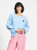 Lichtblauwe gebreide trui pullover sky blue