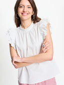 Off-white top met ruffles