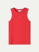 Rode tanktop rib bloom red