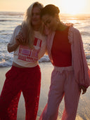 Rode tanktop rib bloom red