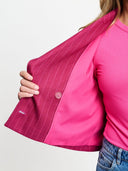 Donkerrode gestreepte blazer rowan