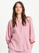 Rood gestreepte seersucker blouse
