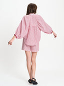 Rood gestreepte seersucker blouse