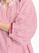 Rood gestreepte seersucker blouse