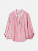 Rood gestreepte seersucker blouse