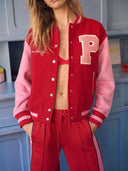 Rood-roze baseball jas