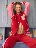 Rood-roze baseball jas