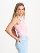 Roze tanktop rib shell pink