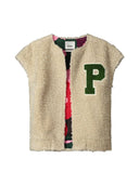 Gilet teddy baseball ecru