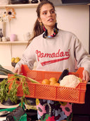 Lichtgrijze sweater pomodori grey
