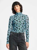 Turtleneck wild flowers blue