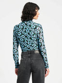 Turtleneck wild flowers blue