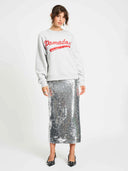 Zilveren midi rok sequins silver