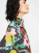 Zwarte blouse met bloemen autumn garden
