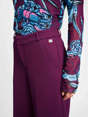 Donker paarse wide-leg pantalon
