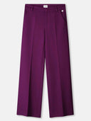Donker paarse wide-leg pantalon