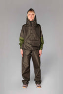 Groene regenjas herringbone anorak