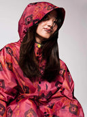 Roze regenponcho ikat
