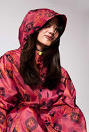 Roze regenponcho ikat