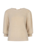 Licht beige gebreide top vikka