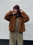 Bruine fake fur jacket celio