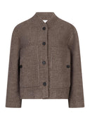 Bruine wollen jas cesar woolblend jacket