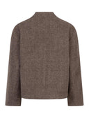 Bruine wollen jas cesar woolblend jacket