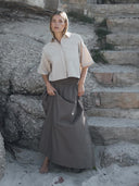 Donkerbruine maxi rok ilyssa