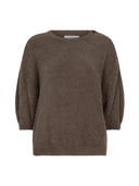 Donkerbruine fluffy trui varri