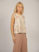 Beige top met embroidery