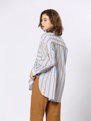 Blauw gestreepte blouse