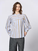Blauw gestreepte blouse