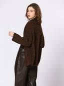 Bruin lange mouwen vest