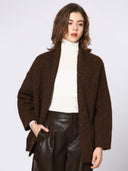 Bruin lange mouwen vest