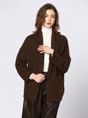 Bruin lange mouwen vest