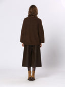 Bruin lange mouwen vest