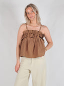 Mouwloze top met ruches