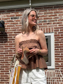 Mouwloze top met ruches
