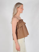 Mouwloze top met ruches