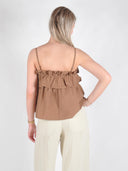 Mouwloze top met ruches