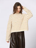Creme gestreepte knit
