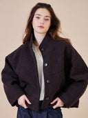 Bruine boxy jacket