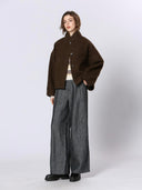 Bruine boxy jacket