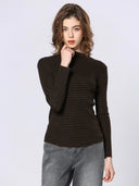 Donker bruin gestreepte longsleeve